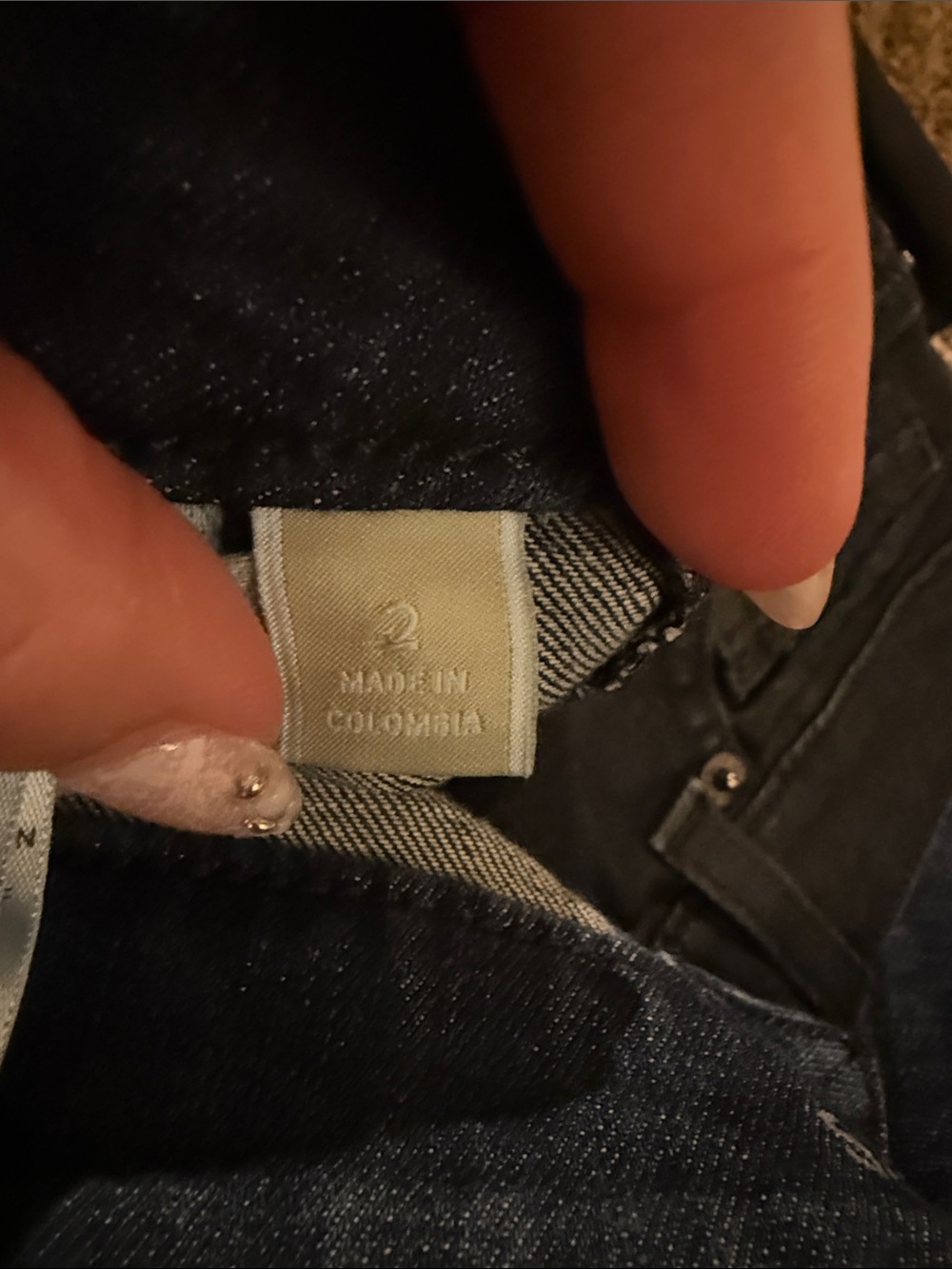 Michael Kors Dark Blue Sheen Wash Skinny Jeans - Dark Wash - Picture 4 of 5